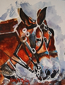 watercolor Handsome Twins by Edith McMullin